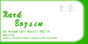 mark bozsin business card